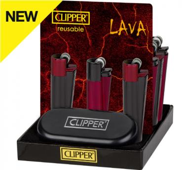 Clipper Metal Classic Feuerzeug "Lava" + Etui