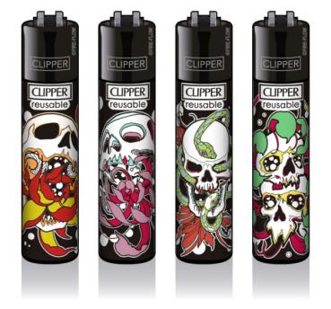 Clipper Classic Feuerzeug 'Skulls N Flowers'