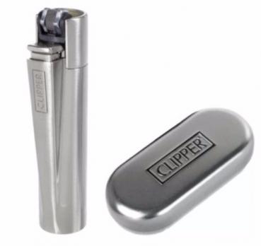 Clipper Classic Feuerzeug Metal 'Silver' + Etui