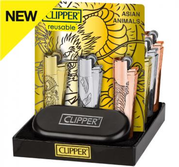 Clipper Metal Classic Feuerzeug "Asian Animals" + Etui