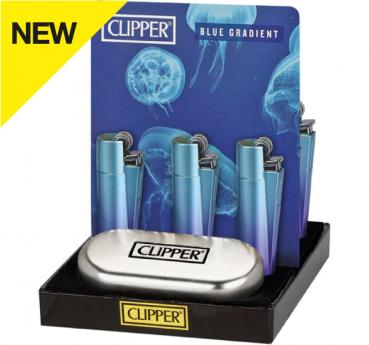 Clipper Classic Feuerzeug Metal 'Blue Gradient' + Etui