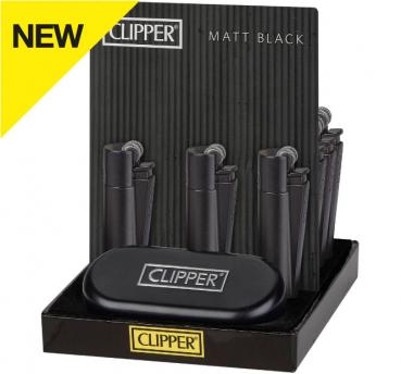 Clipper Classic Feuerzeug Metal 'All Black' + Etui