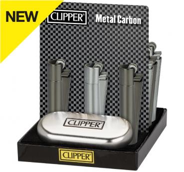 Clipper Classic Feuerzeug Metal 'Metal Carbon' + Etui