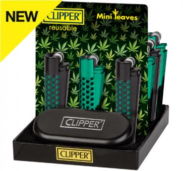 Clipper Metal Classic Feuerzeug "Mini Leaves" + Etui