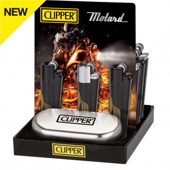 Clipper Classic Metal Feuerzeug Motards + Etui