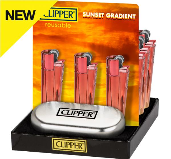 Clipper Classic Feuerzeug Metal 'Sunset Gradient' + Etui