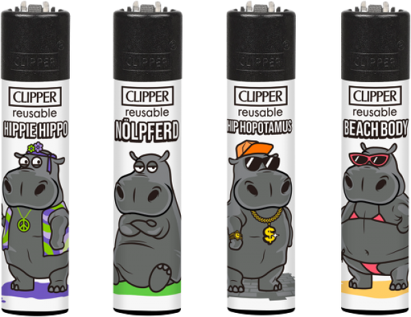 Clipper Classic Feuerzeug Serie 'Nilpferde'