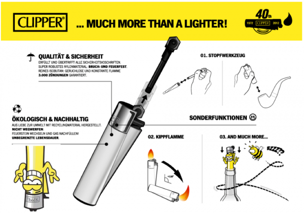 Clipper Classic Original Lighter Feuerzeug Serie 'Metallic Gradient 2' 4 Stück 