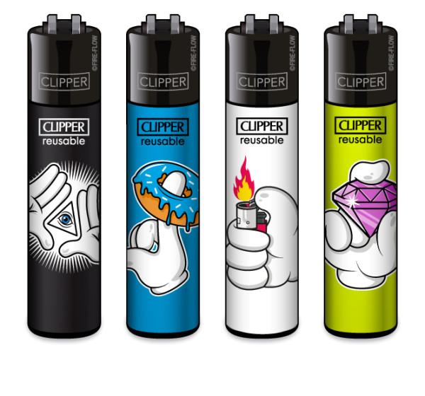 Clipper Classic Feuerzeug Serie 'Cartoon Hands #3'