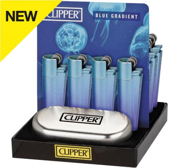Clipper Micro Feuerzeug Metal 'Blue Gradient' + Etui