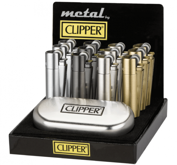 Clipper Micro Feuerzeug Metal 'Assorted Platted' + Etui